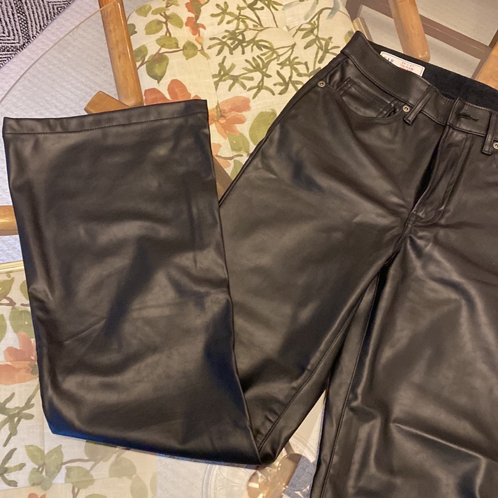 Leather flair pants
